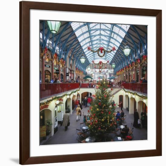 Christmas decorations in the Covent Garden, London, United Kingdom of Great Britain-null-Framed Art Print