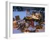 Christmas Decorations on a Snowy Terrace-Elke Borkowski-Framed Photographic Print