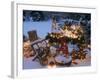 Christmas Decorations on a Snowy Terrace-Elke Borkowski-Framed Photographic Print