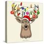 Christmas Deer-Mark Ashkenazi-Stretched Canvas