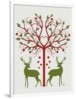 Christmas Des - Deer and Heart Tree, On Cream-Fab Funky-Framed Art Print