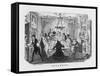 Christmas Dinner, Arrival of the Pudding-George Cruikshank-Framed Stretched Canvas