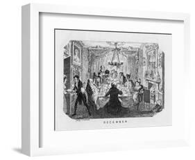 Christmas Dinner, Arrival of the Pudding-George Cruikshank-Framed Art Print