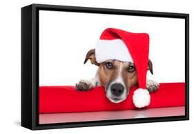 Christmas Dog Santa Baby-Javier Brosch-Framed Stretched Canvas