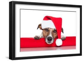 Christmas Dog Santa Baby-Javier Brosch-Framed Photographic Print