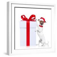 Christmas Dog Santa-Javier Brosch-Framed Photographic Print