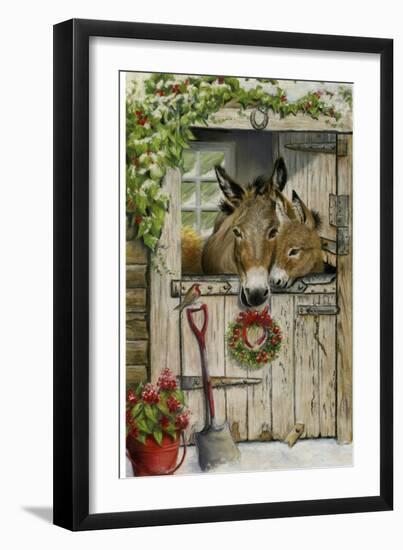 Christmas Donkies-Janet Pidoux-Framed Giclee Print