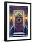 Christmas Door-Lantern Press-Framed Art Print