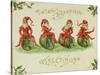 Christmas Elves, Postcard, Early 20th Century-null-Stretched Canvas