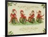 Christmas Elves, Postcard, Early 20th Century-null-Framed Giclee Print