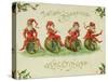 Christmas Elves, Postcard, Early 20th Century-null-Stretched Canvas
