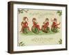 Christmas Elves, Postcard, Early 20th Century-null-Framed Giclee Print