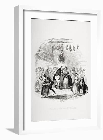 Christmas Eve at Mr. Wardle's, Illustration from `The Pickwick Papers' by Charles Dickens-Hablot Knight Browne-Framed Giclee Print