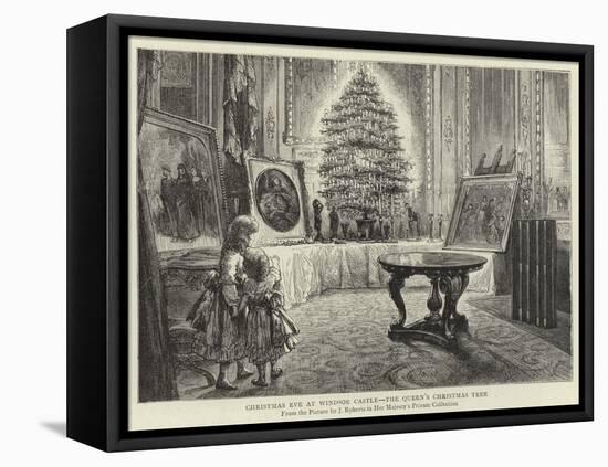 Christmas Eve at Windsor Castle, the Queen's Christmas Tree-null-Framed Stretched Canvas