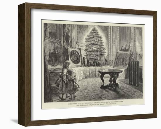 Christmas Eve at Windsor Castle, the Queen's Christmas Tree-null-Framed Giclee Print