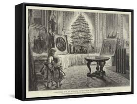 Christmas Eve at Windsor Castle, the Queen's Christmas Tree-null-Framed Stretched Canvas