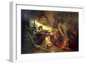 Christmas Eve Fortune Telling, 19th Century-Konstantin Makovsky-Framed Giclee Print