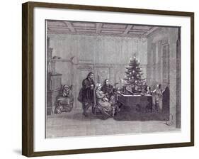 Christmas Eve in Germany: Martin Luther and his family, from 'The Illustrated London News'-null-Framed Giclee Print