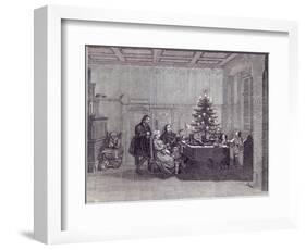 Christmas Eve in Germany: Martin Luther and his family, from 'The Illustrated London News'-null-Framed Giclee Print