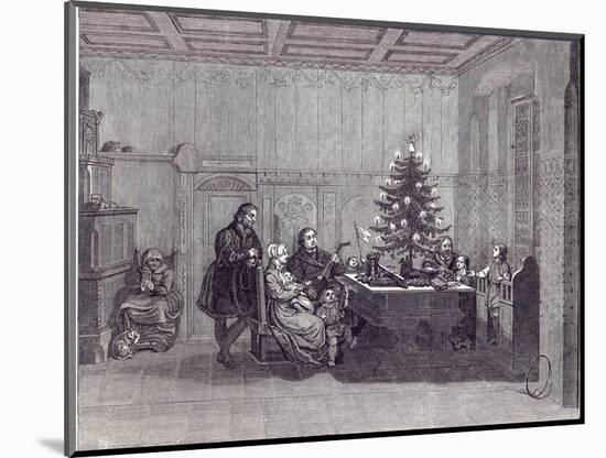 Christmas Eve in Germany: Martin Luther and his family, from 'The Illustrated London News'-null-Mounted Giclee Print