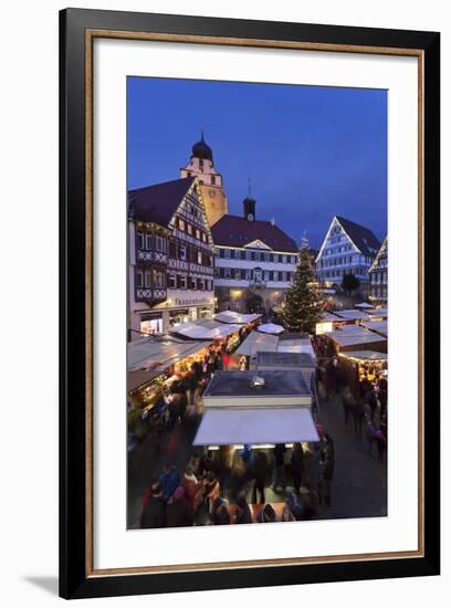 Christmas Fair in the Market Place with Stiftskirche Church-Markus-Framed Photographic Print