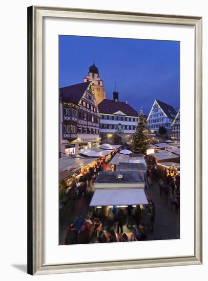 Christmas Fair in the Market Place with Stiftskirche Church-Markus-Framed Photographic Print