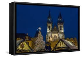 Christmas Fair in the Old Town Market in Prague, Czech Republic, Europe-P. Widmann-Framed Stretched Canvas