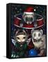 Christmas Ferrets - a Ferret Painting-Jasmine Becket-Griffith-Framed Stretched Canvas