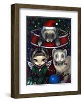 Christmas Ferrets - a Ferret Painting-Jasmine Becket-Griffith-Framed Art Print