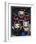 Christmas Ferrets - a Ferret Painting-Jasmine Becket-Griffith-Framed Art Print