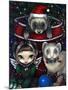 Christmas Ferrets - a Ferret Painting-Jasmine Becket-Griffith-Mounted Art Print