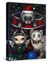 Christmas Ferrets - a Ferret Painting-Jasmine Becket-Griffith-Stretched Canvas