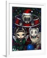 Christmas Ferrets - a Ferret Painting-Jasmine Becket-Griffith-Framed Art Print