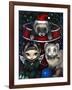 Christmas Ferrets - a Ferret Painting-Jasmine Becket-Griffith-Framed Art Print