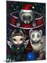 Christmas Ferrets - a Ferret Painting-Jasmine Becket-Griffith-Mounted Art Print