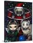 Christmas Ferrets - a Ferret Painting-Jasmine Becket-Griffith-Stretched Canvas