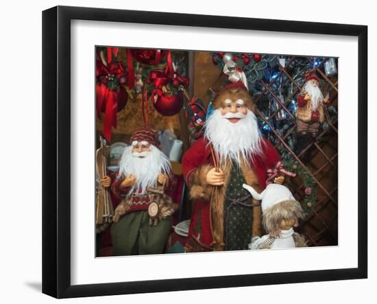 Christmas Figures for Sale in the Verona Christmas Market, Italy.-Jon Hicks-Framed Photographic Print