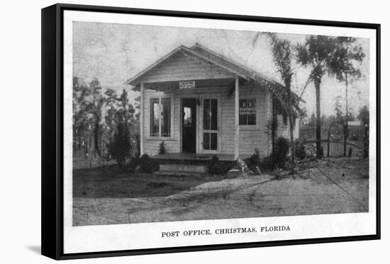 Christmas, Florida - Post Office Building-Lantern Press-Framed Stretched Canvas