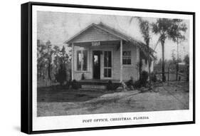 Christmas, Florida - Post Office Building-Lantern Press-Framed Stretched Canvas