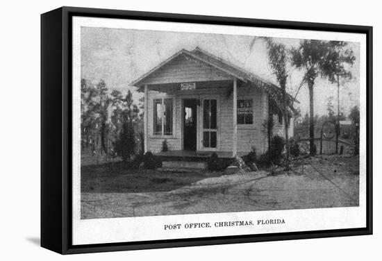 Christmas, Florida - Post Office Building-Lantern Press-Framed Stretched Canvas