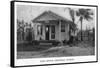 Christmas, Florida - Post Office Building-Lantern Press-Framed Stretched Canvas
