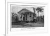 Christmas, Florida - Post Office Building-Lantern Press-Framed Premium Giclee Print