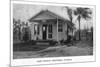 Christmas, Florida - Post Office Building-Lantern Press-Mounted Premium Giclee Print