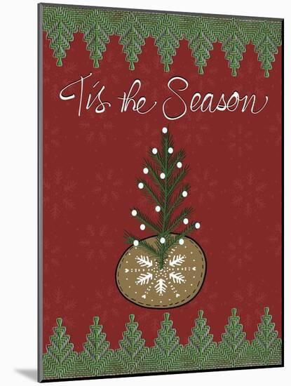 Christmas Folk Tree-Cyndi Lou-Mounted Giclee Print