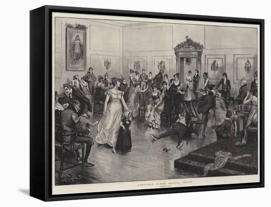 Christmas Games, Musical Chairs-Frederick Barnard-Framed Stretched Canvas