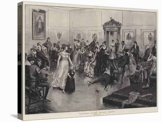 Christmas Games, Musical Chairs-Frederick Barnard-Stretched Canvas