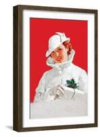 Christmas Glamour Girl-Charles Edward Chambers-Framed Art Print