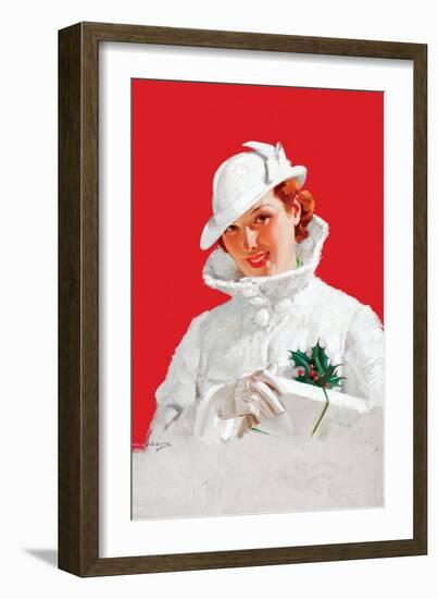 Christmas Glamour Girl-Charles Edward Chambers-Framed Art Print