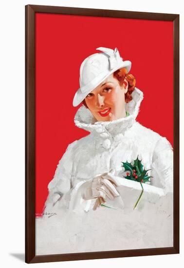 Christmas Glamour Girl-Charles Edward Chambers-Framed Art Print