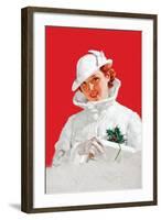 Christmas Glamour Girl-Charles Edward Chambers-Framed Art Print